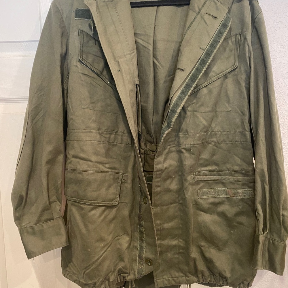 Vintage Green Cargo Syntex Canvas Utility Jacket (Medium)